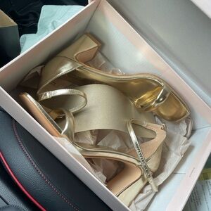 gold chinese laundry heels